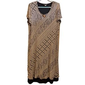 Giorgio Sant Angelo Lace Overlay Long Maxi Dress Vintage Womens Size 24 USA Made